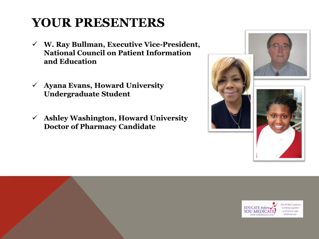 your presenters