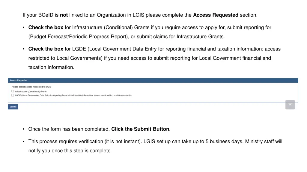 if your bceid is not linked to an organization