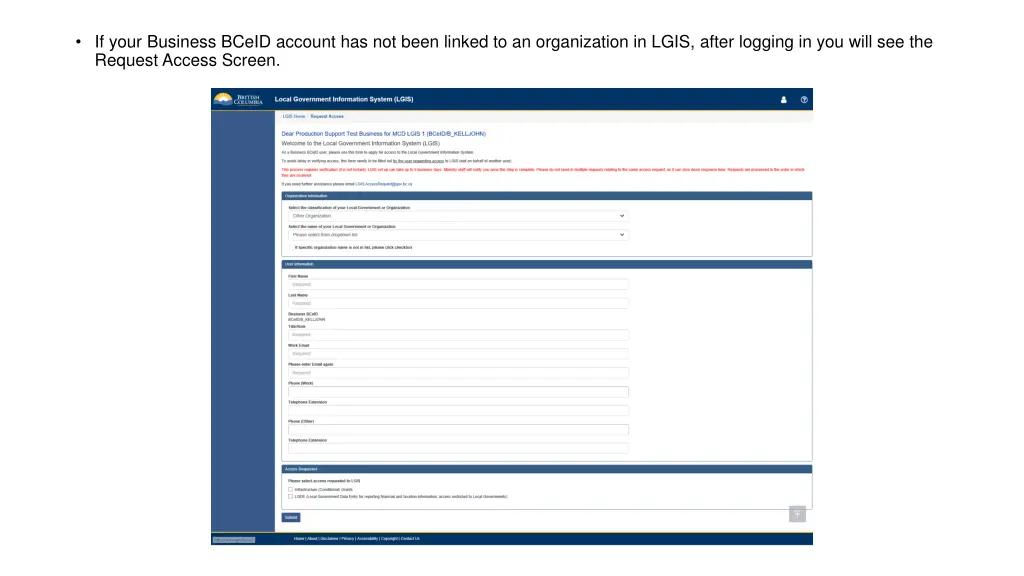 if your business bceid account has not been