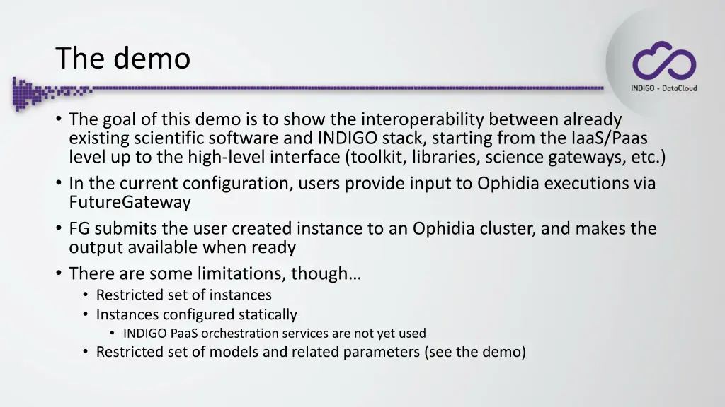 the demo