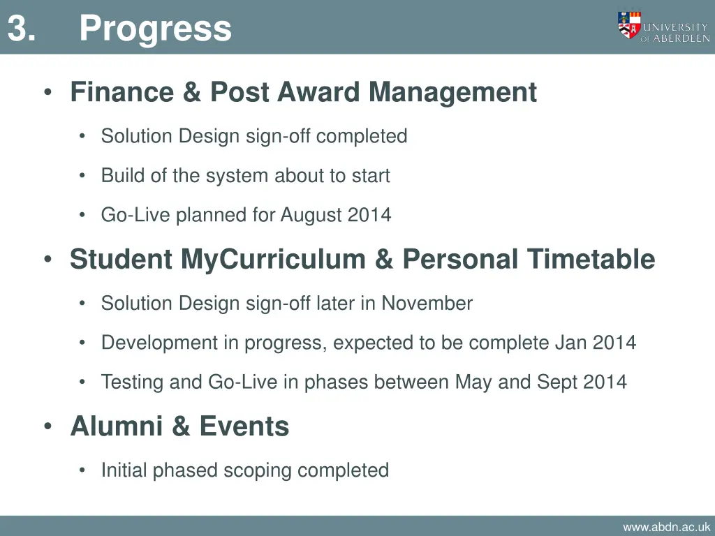 3 progress