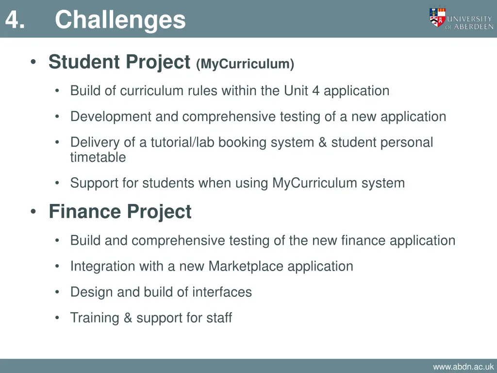 4 challenges