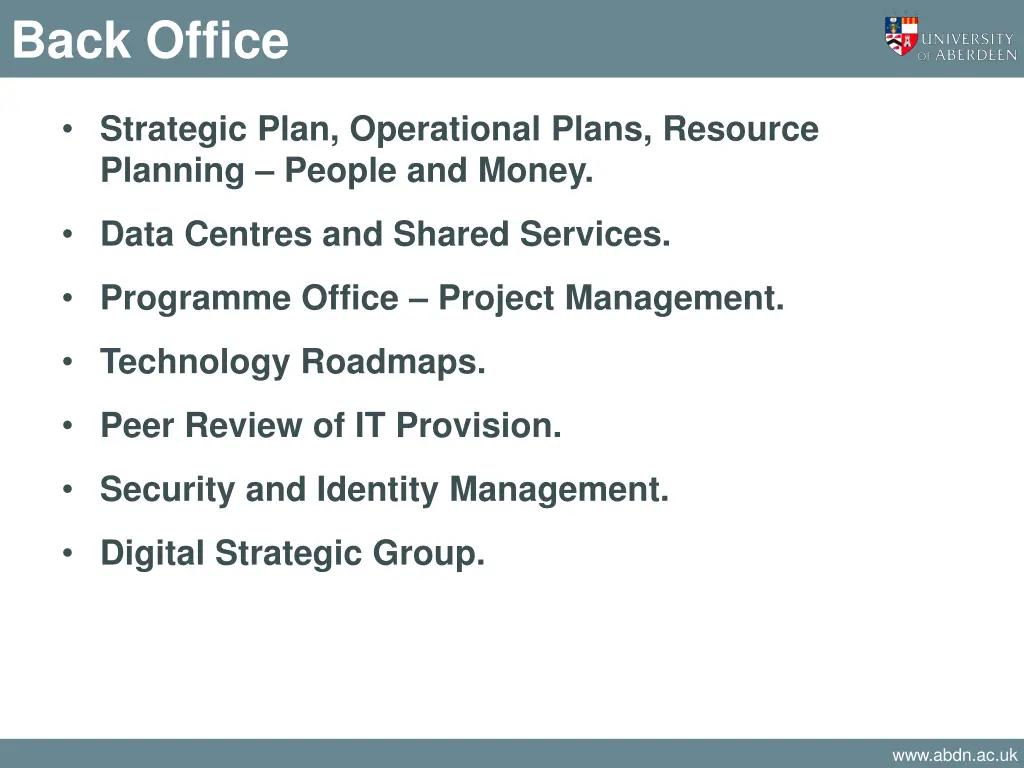 back office