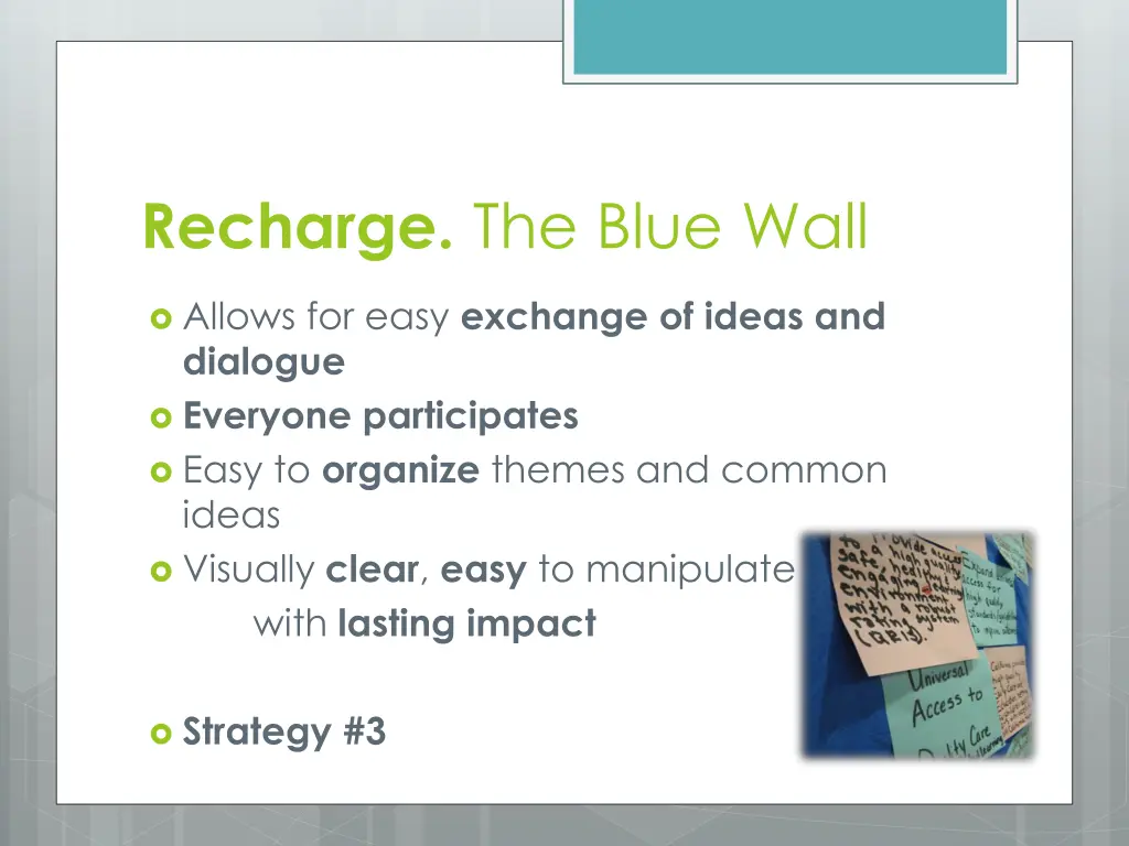 recharge the blue wall
