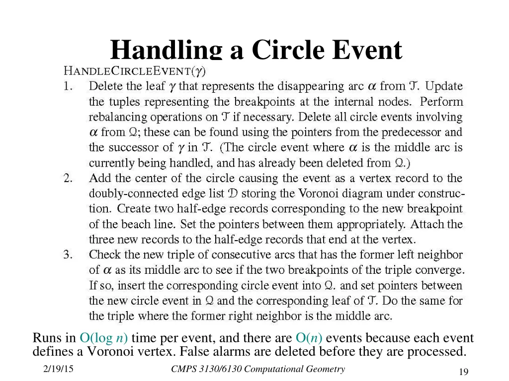 handling a circle event