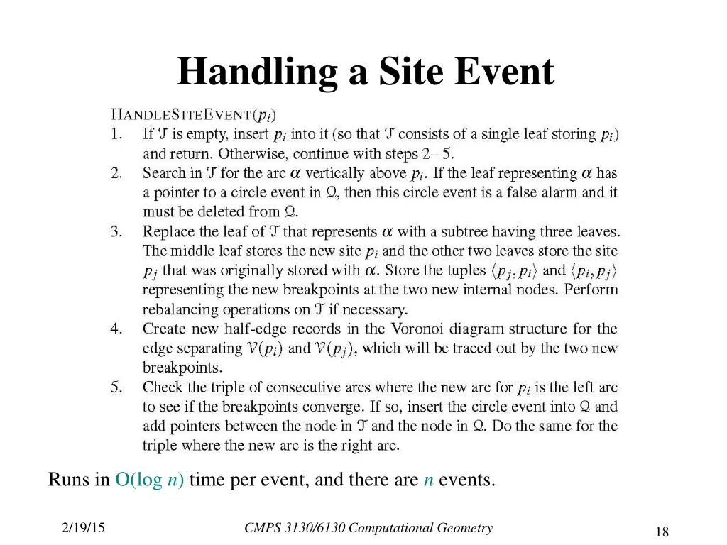 handling a site event