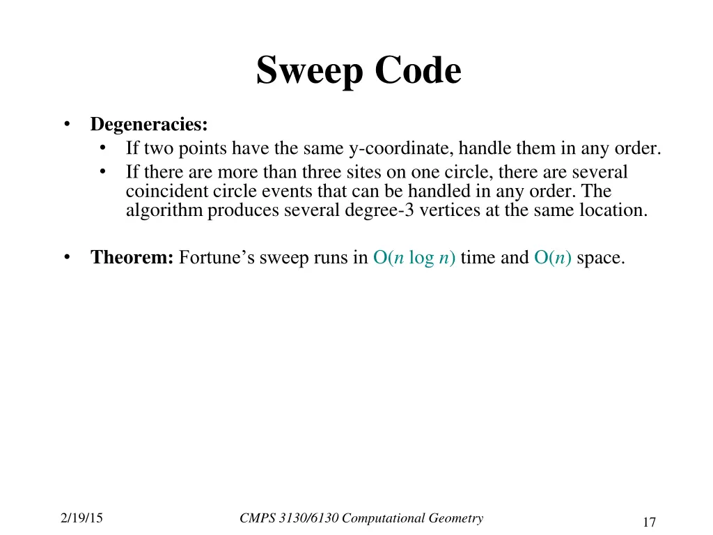 sweep code 1