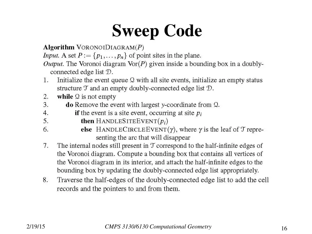 sweep code