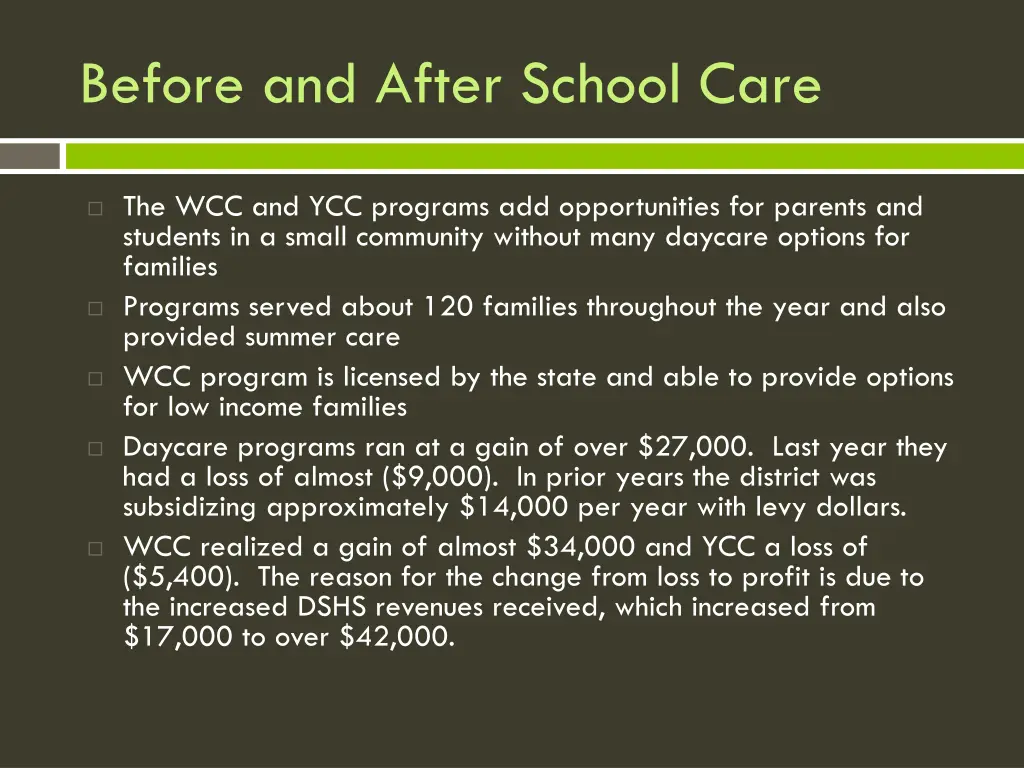 before and after school care
