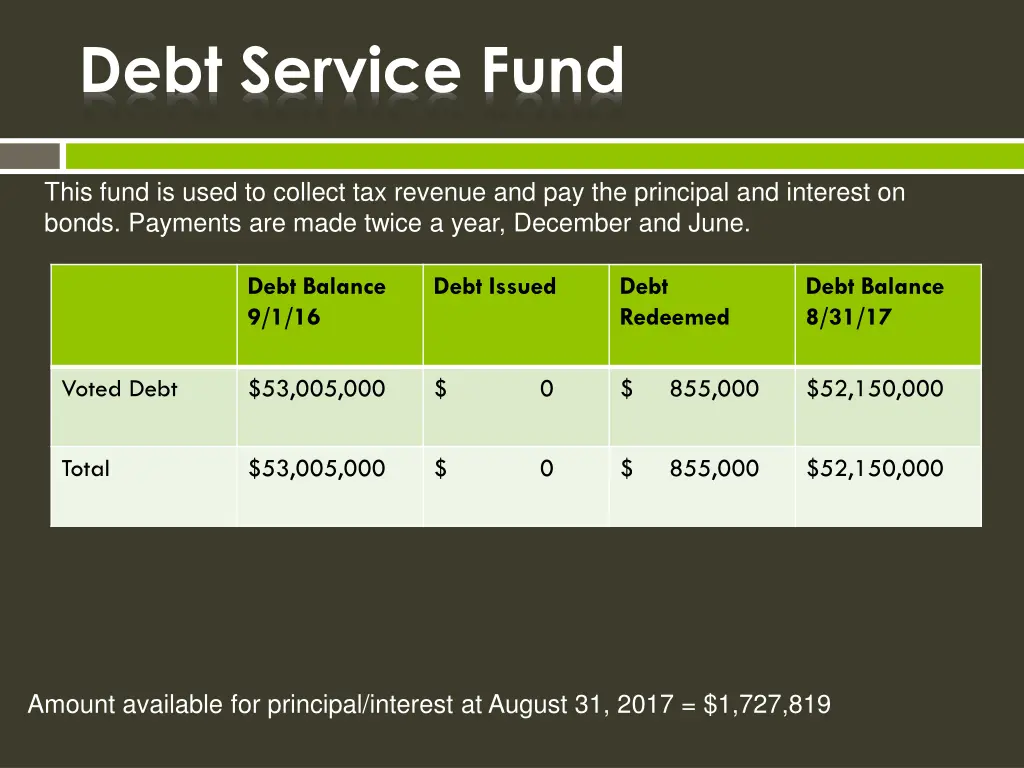 debt service fund