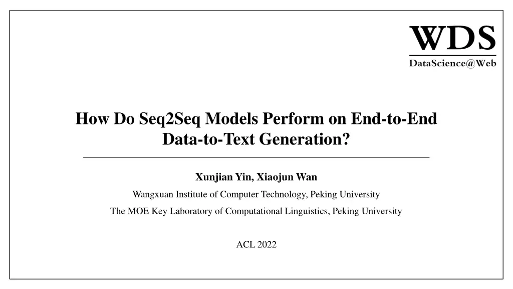 how do seq2seq models perform on end to end data