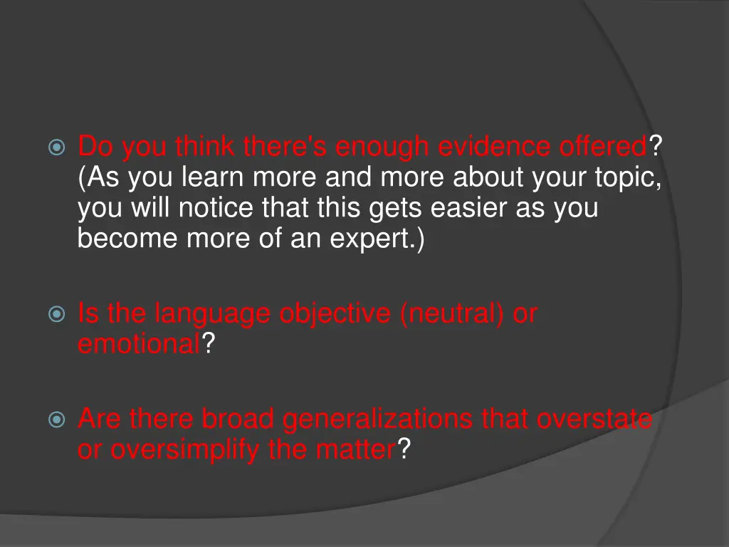 do you think there s enough evidence offered
