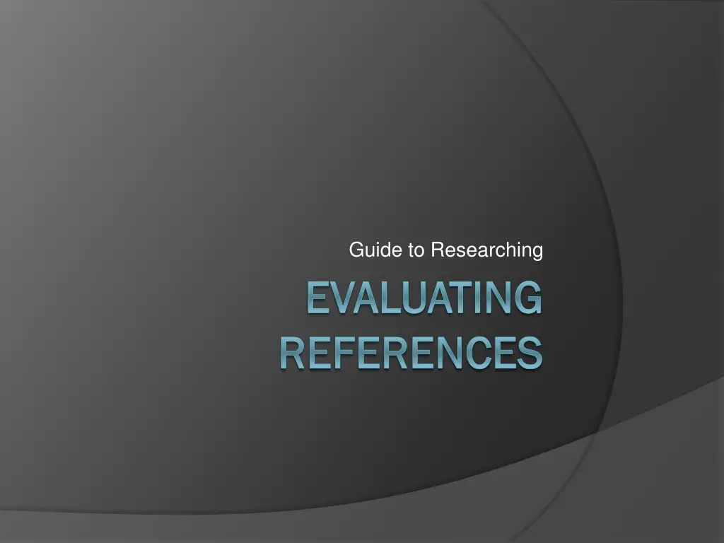 guide to researching
