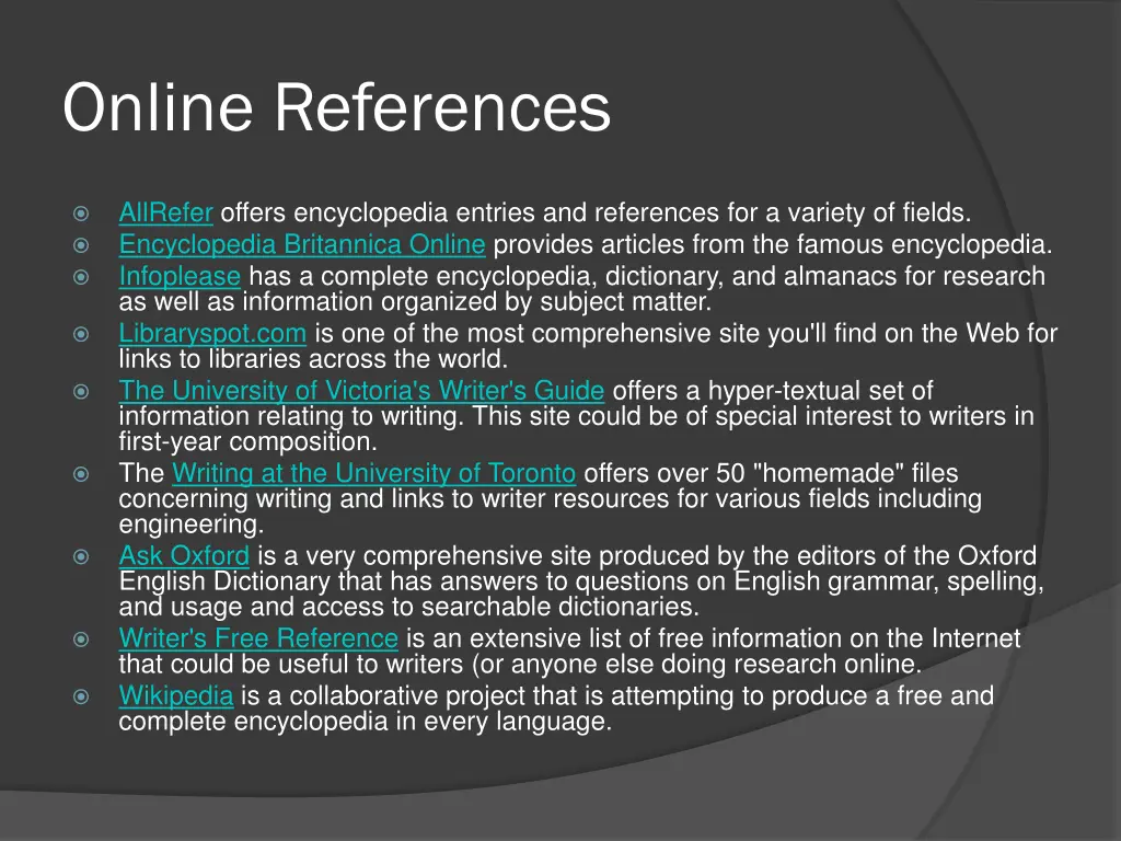 online references