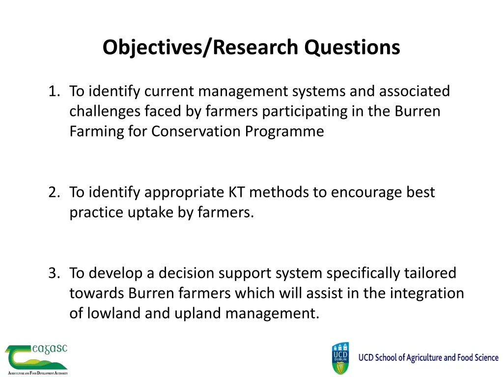 objectives research questions