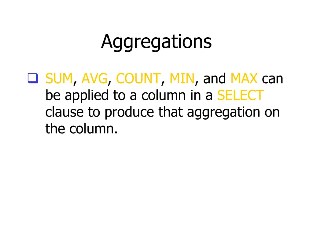 aggregations
