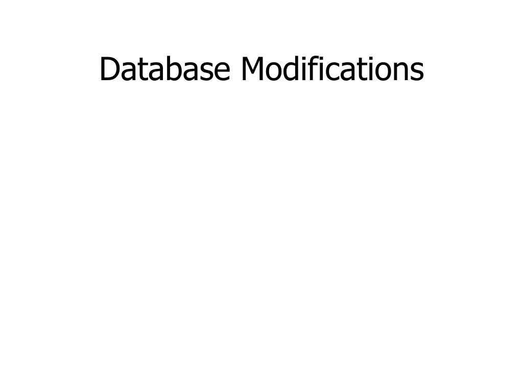 database modifications