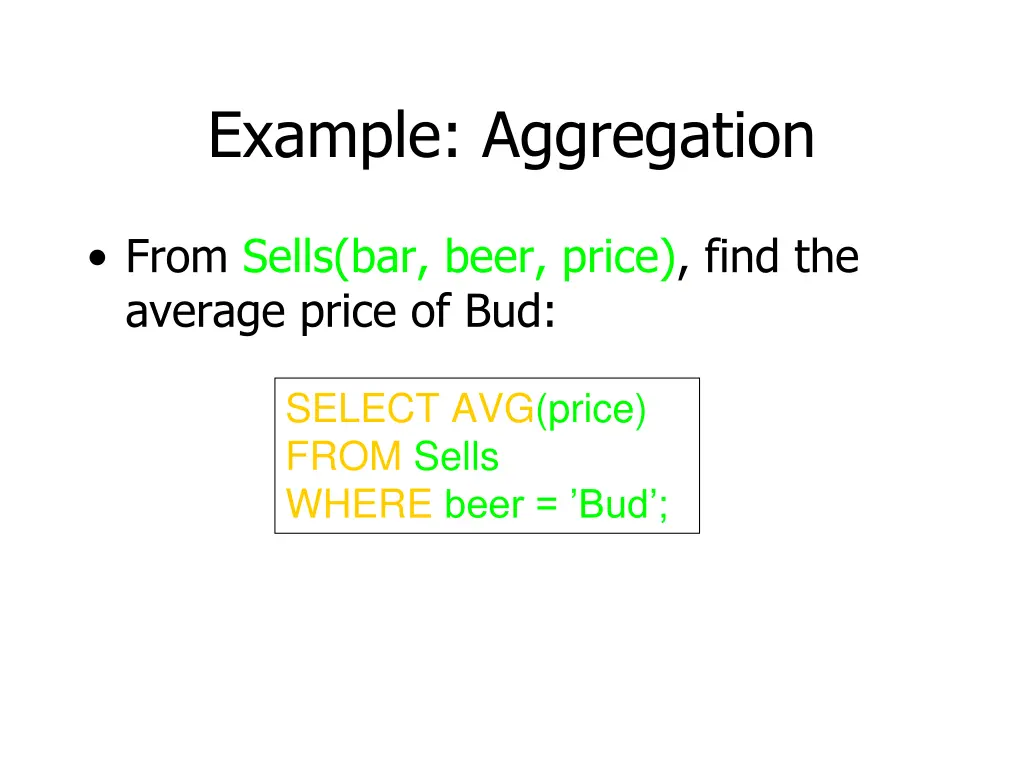 example aggregation