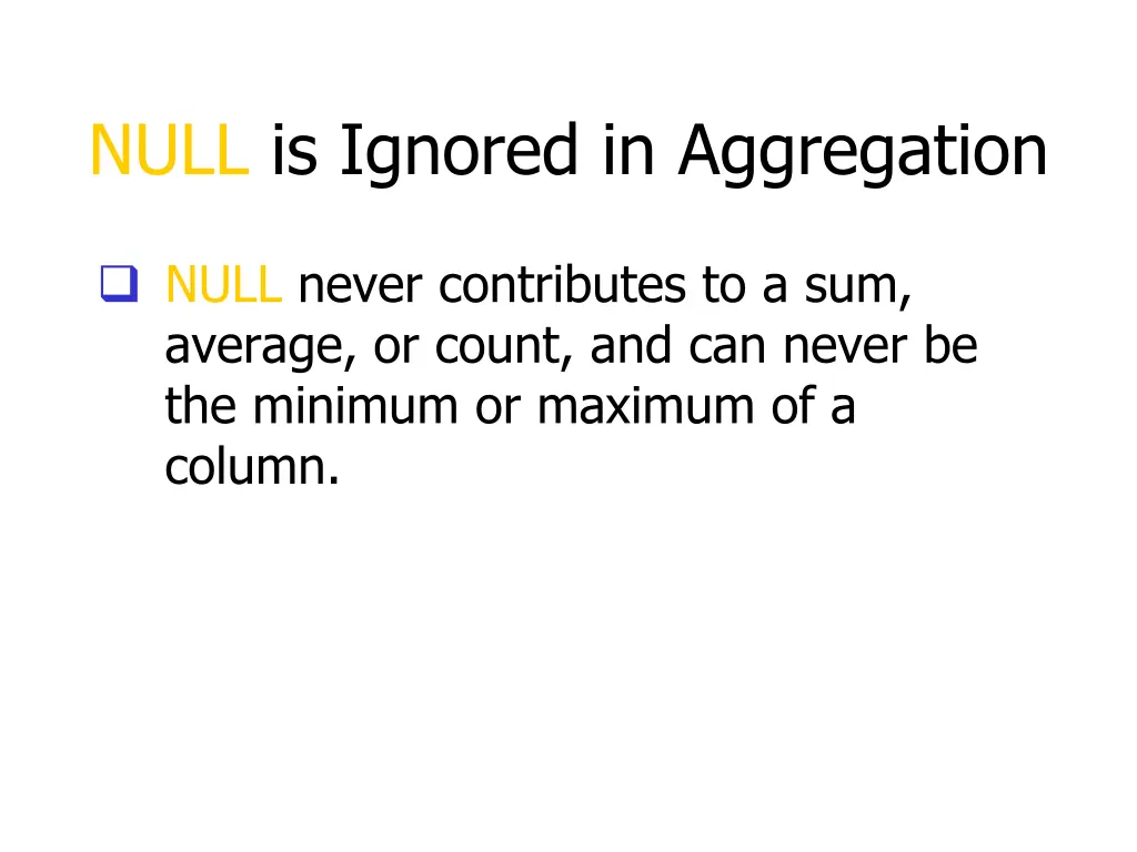 null is ignored in aggregation