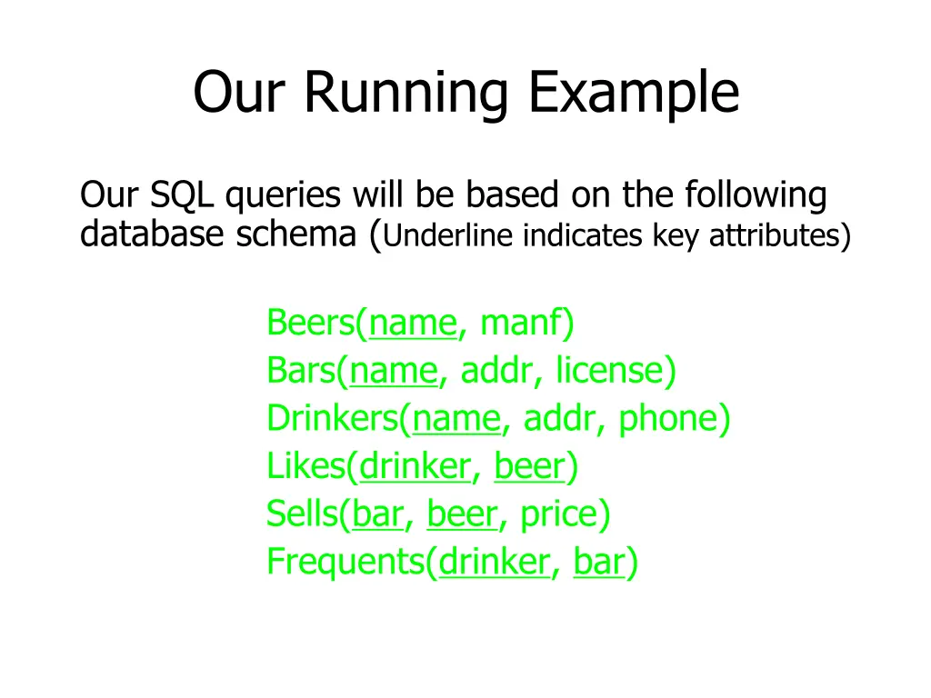 our running example