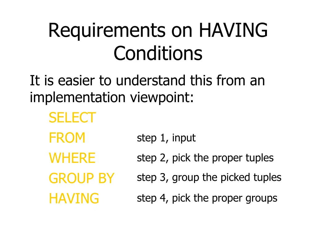 requirements on having conditions 4