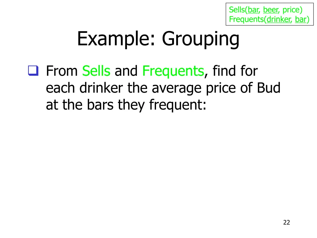 sells bar beer price frequents drinker bar