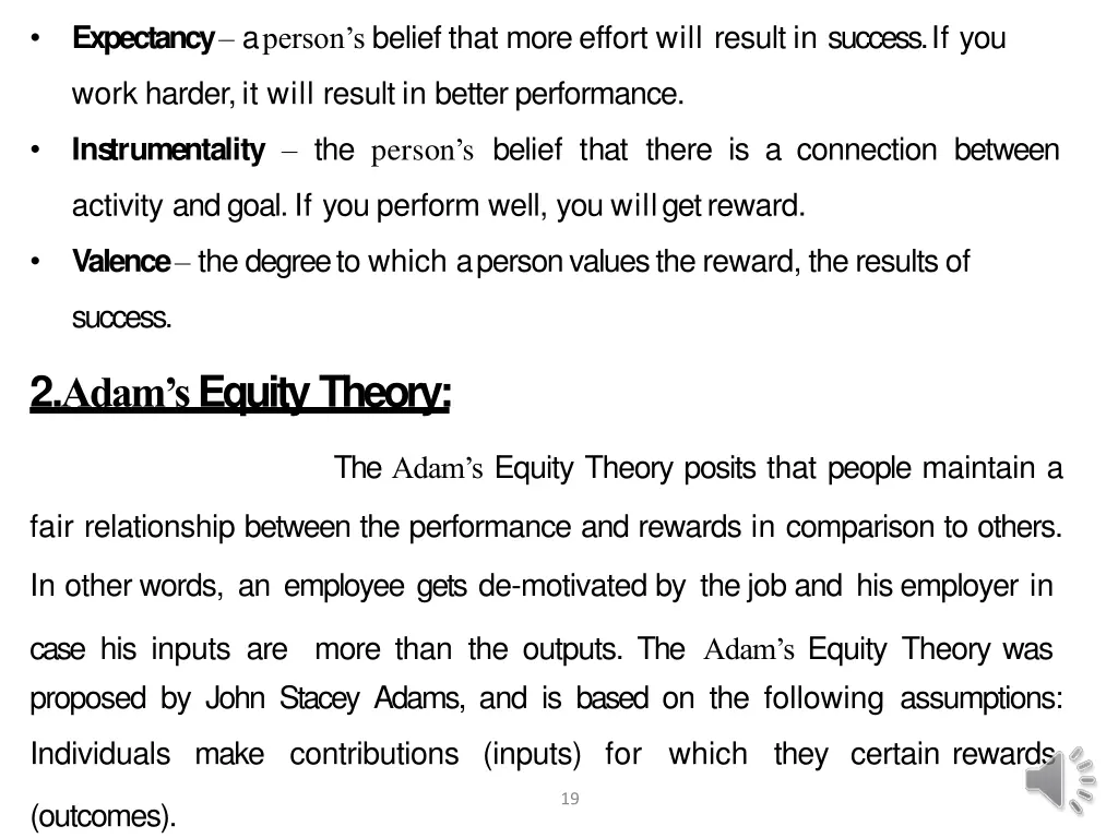 expectancy a person s belief that more effort