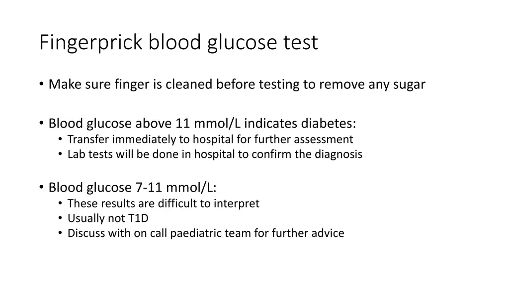 fingerprick blood glucose test