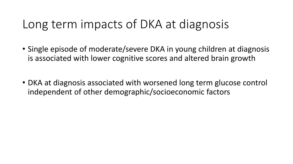 long term impacts of dka at diagnosis