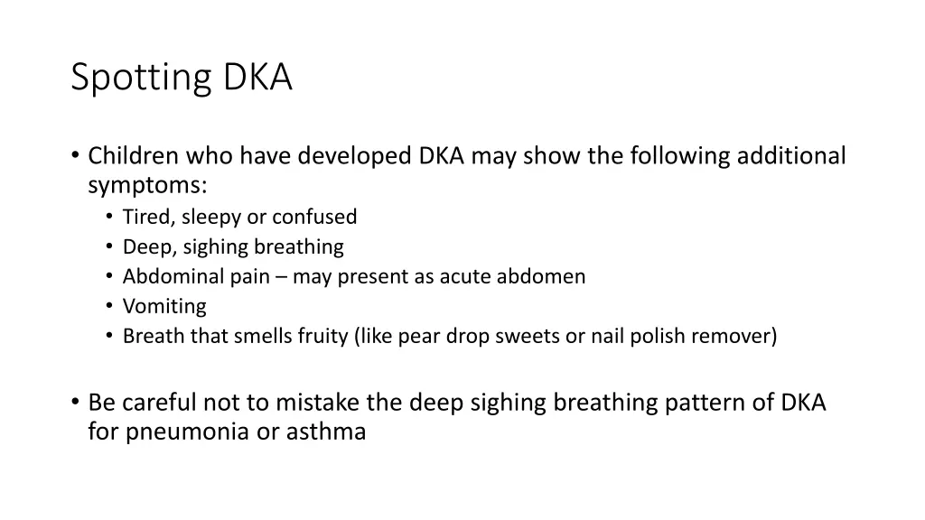 spotting dka