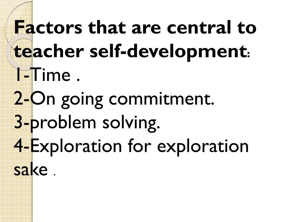 factors that are central to teacher self