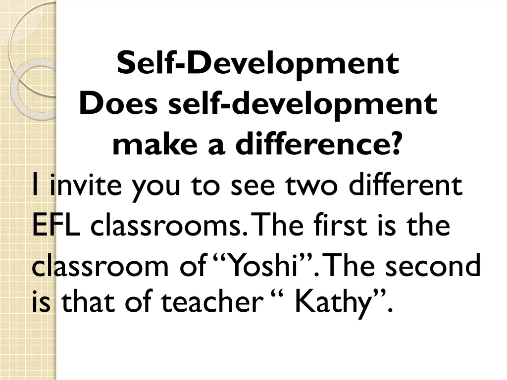 self development does self development make
