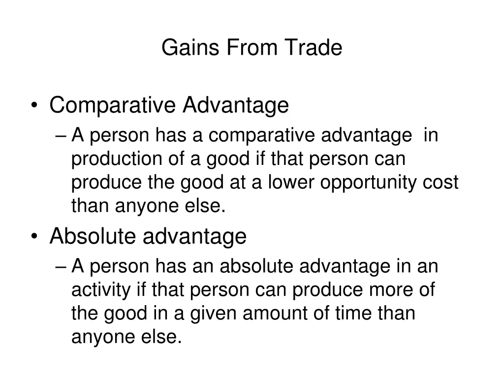 gains from trade