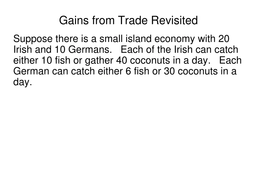 gains from trade revisited