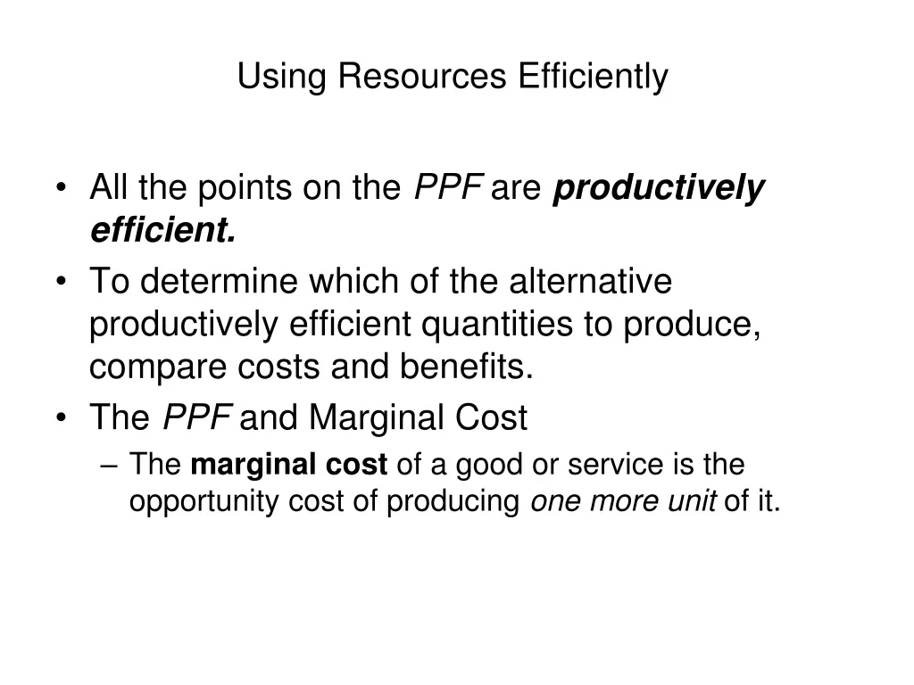 using resources efficiently
