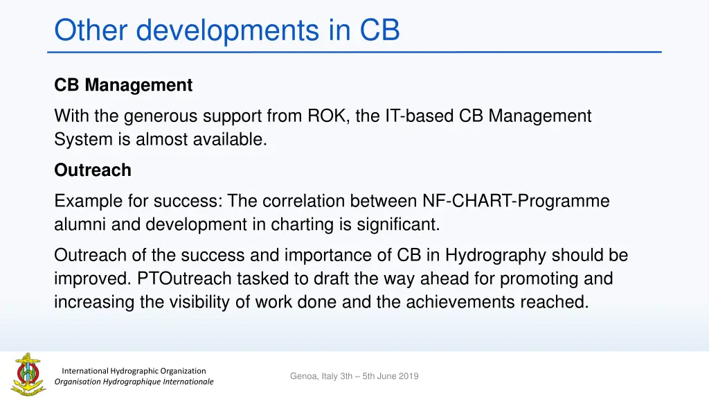 other developments in cb 1