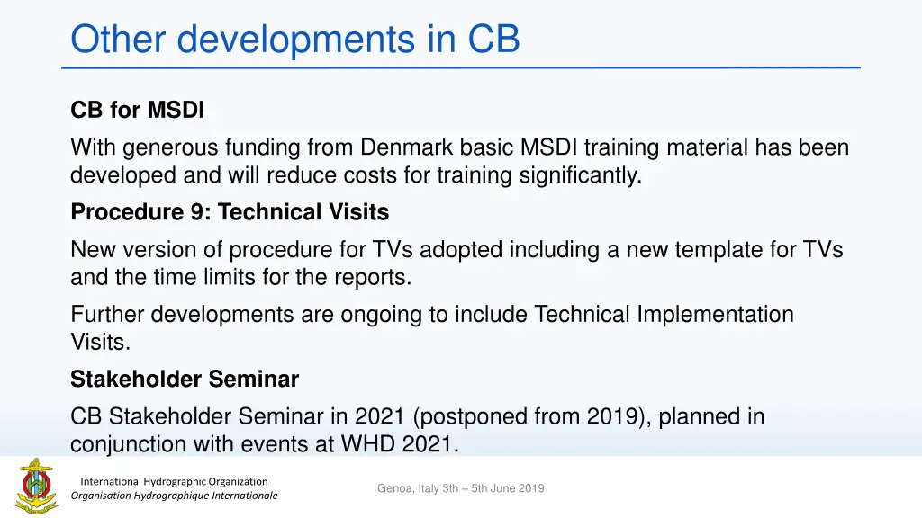 other developments in cb