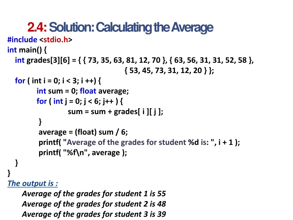 2 4 solution calculating the average 1
