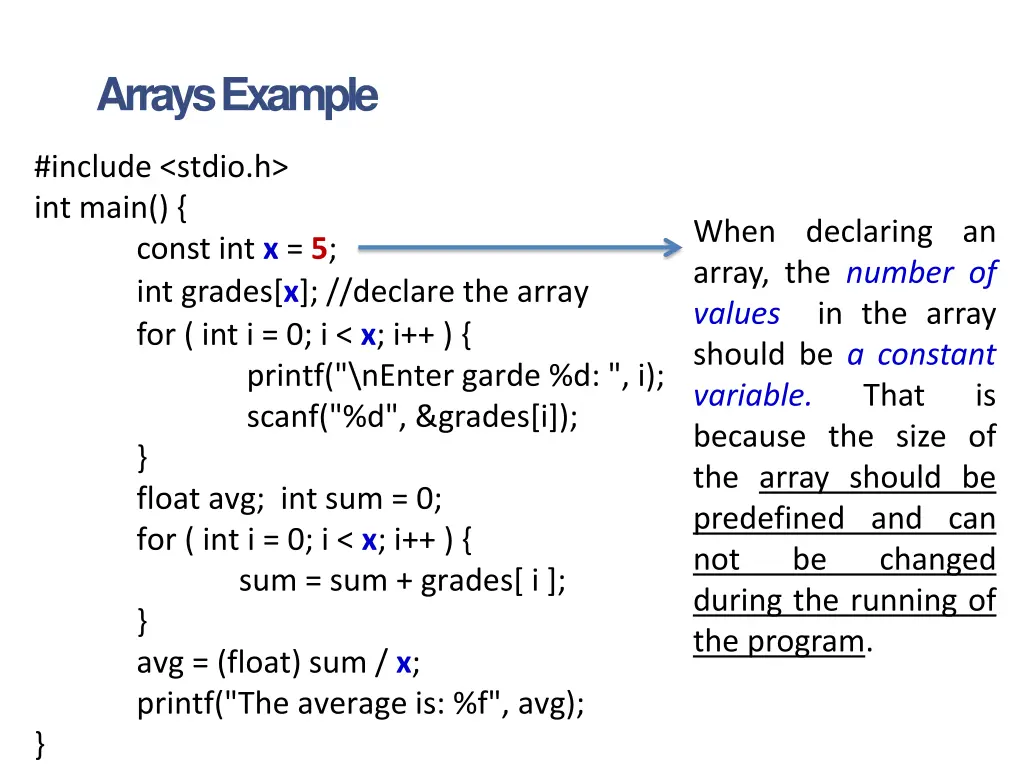 arrays example 6