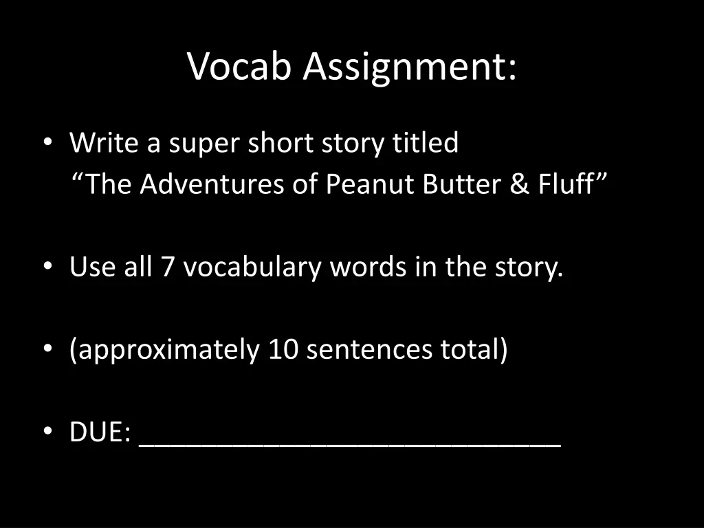 vocab assignment