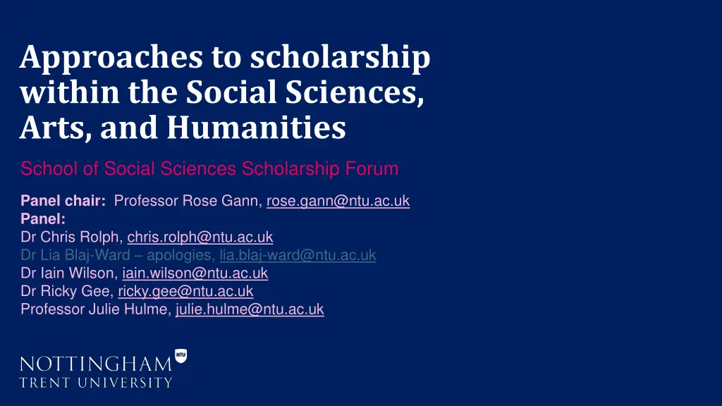 approaches to scholarship within the social