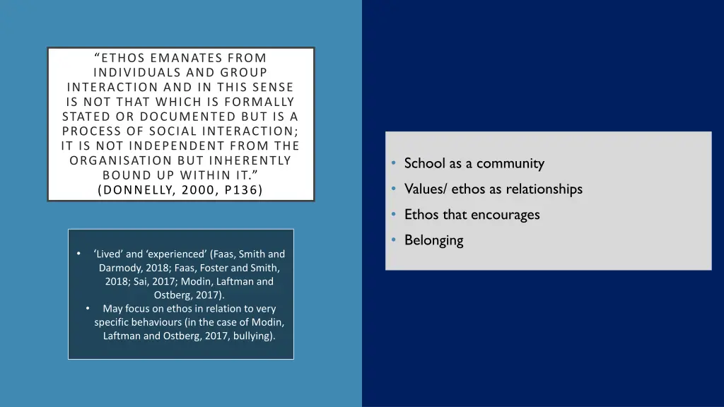 ethos emanates from individuals and group