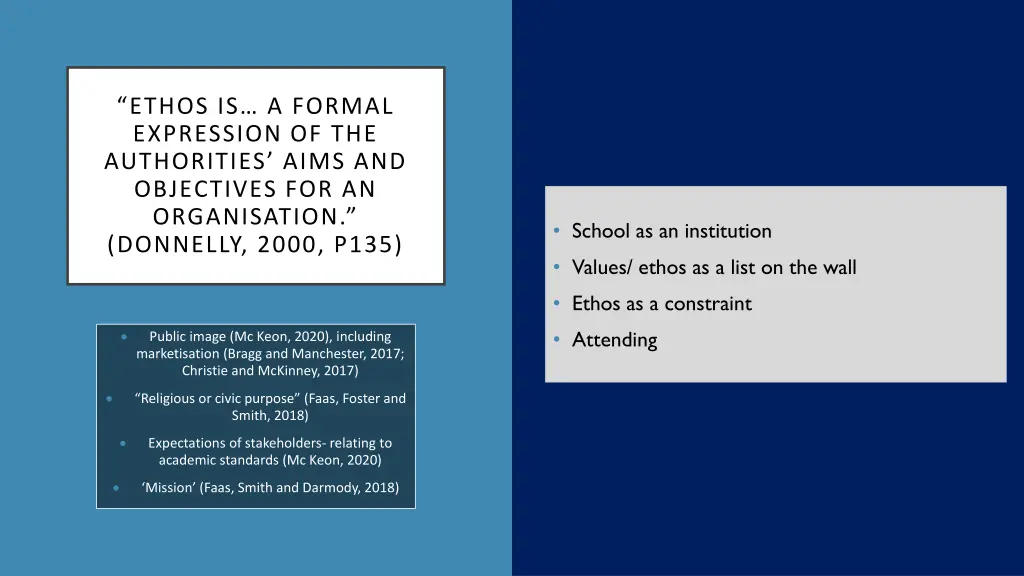 ethos is a formal expression of the authorities