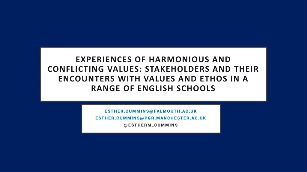 experiences of harmonious and conflicting values