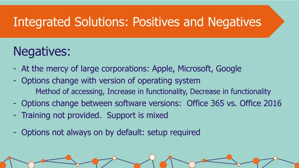 integrated solutions positives and negatives 1