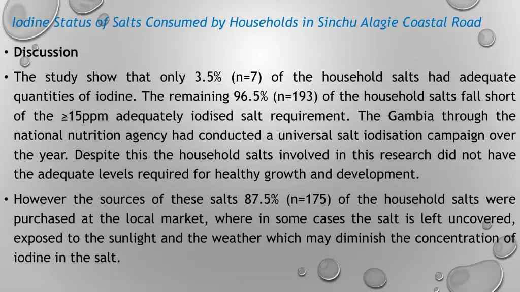 iodine status of salts consumed by households 11