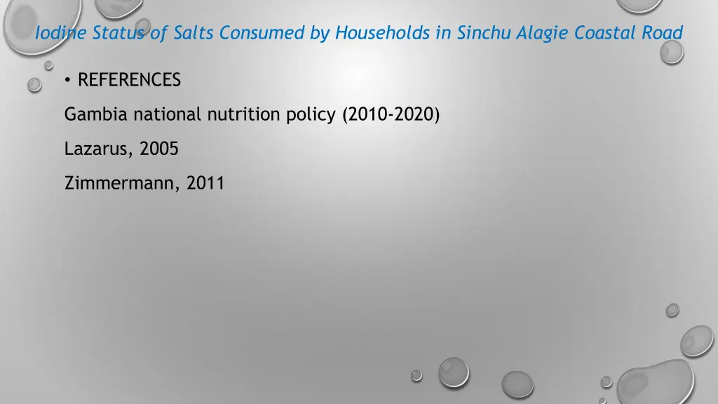iodine status of salts consumed by households 16