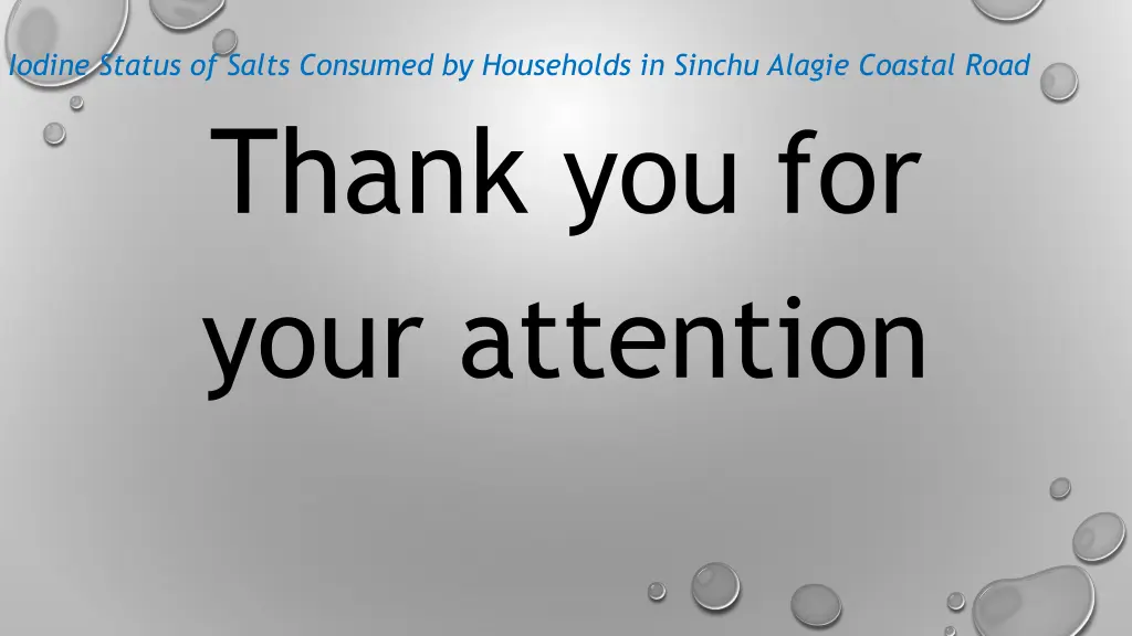 iodine status of salts consumed by households 17
