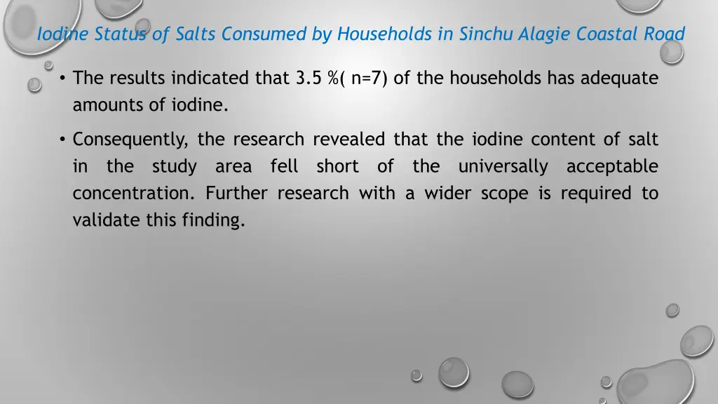 iodine status of salts consumed by households 2