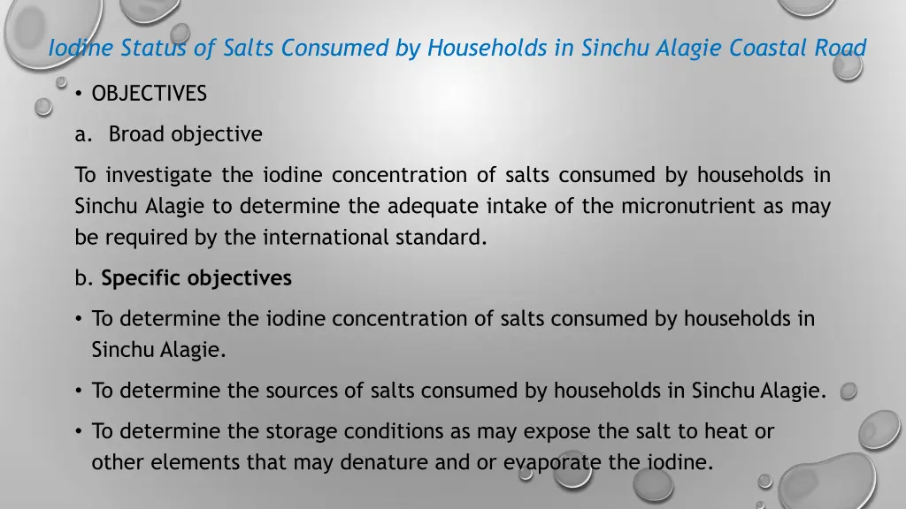 iodine status of salts consumed by households 6